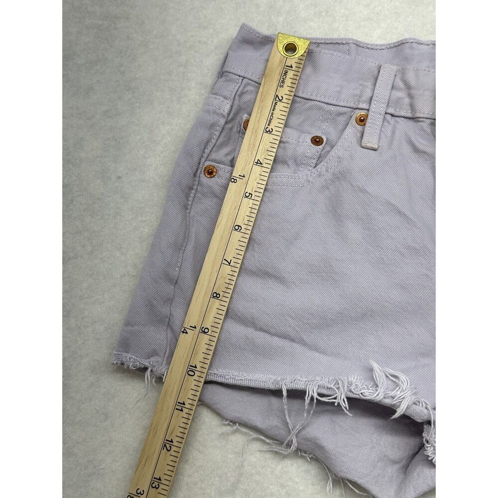 Levis Womens 501 Original High Rise Jean Shorts Size 24 Washed Gray Lilac - Picture 4 of 10